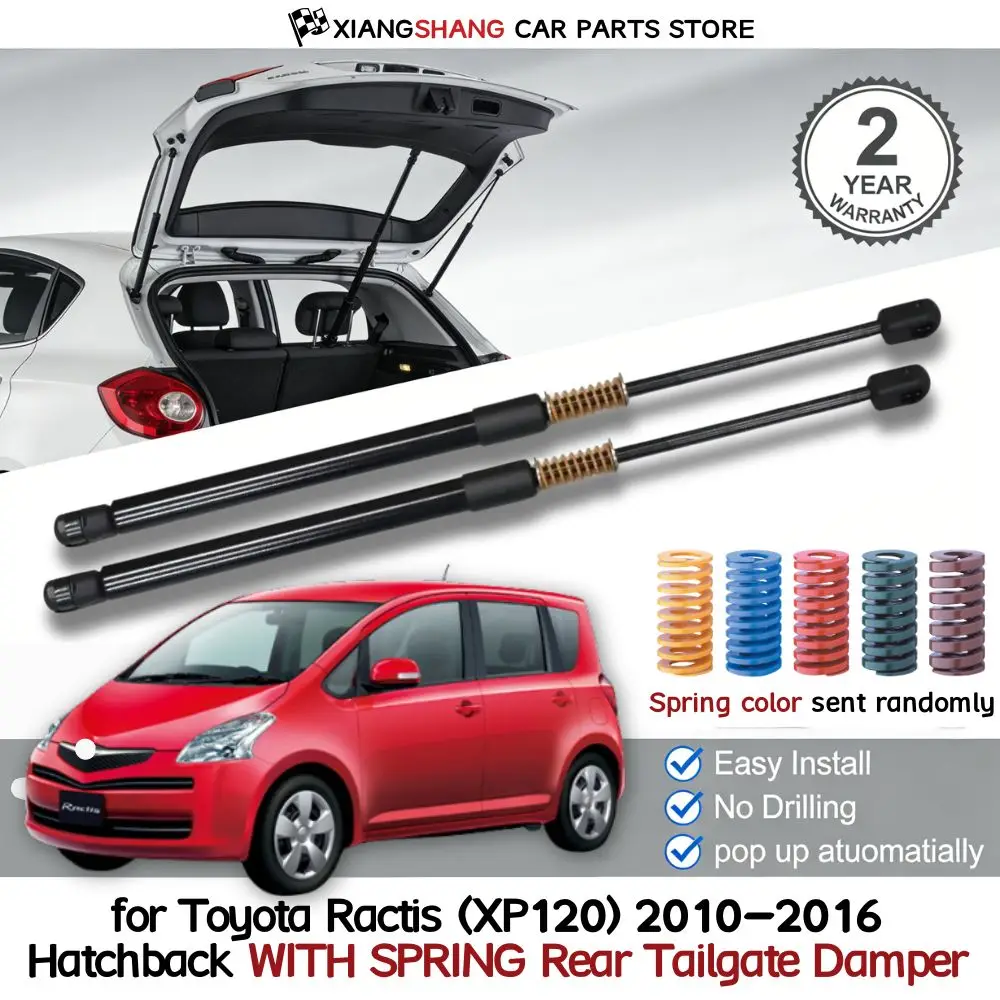 

2pcs Rear Auto Open With Spring Damper for Toyota Ractis (XP120) 2010-2016 Hatchback Trunk Boot Gas Charged Gas Struts
