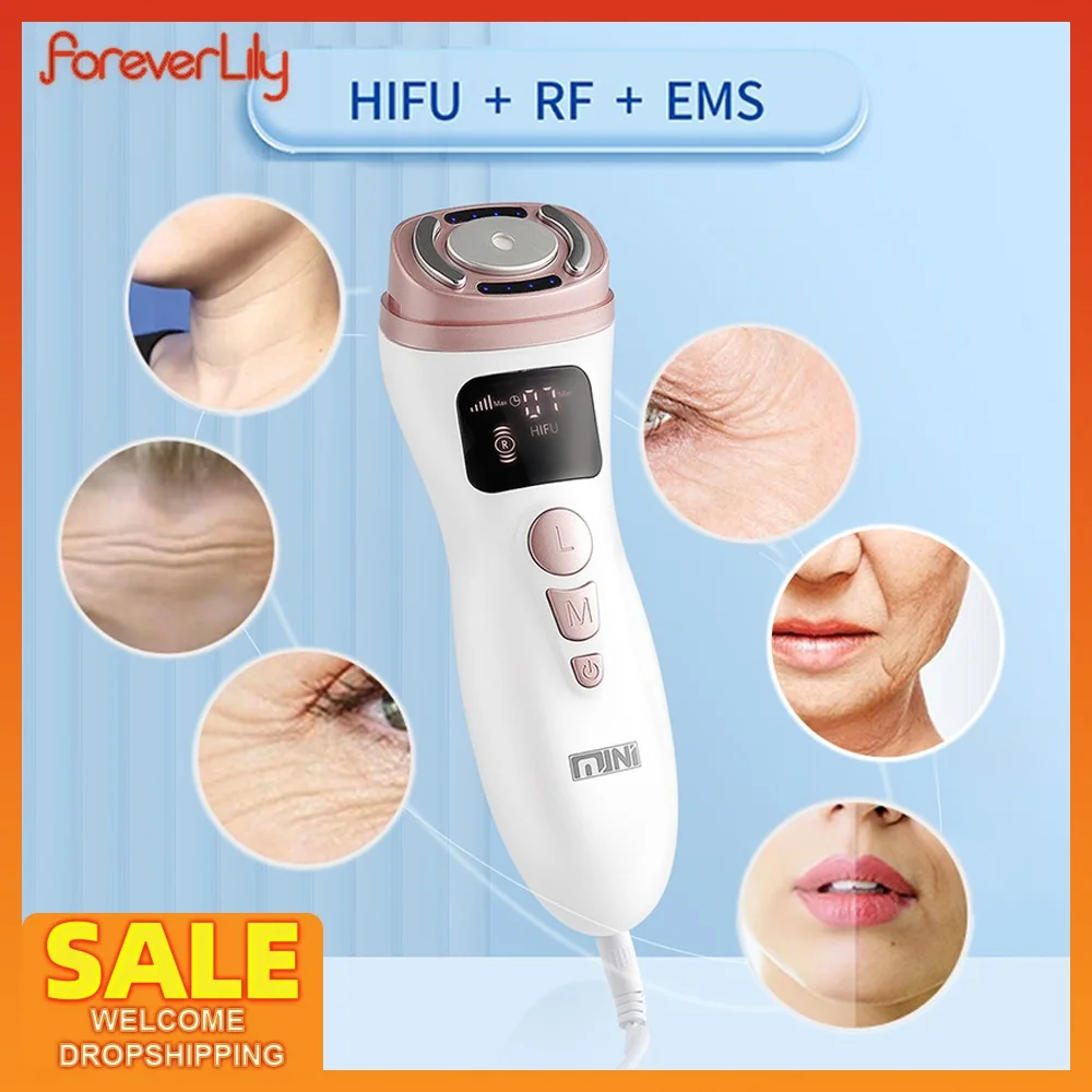 Upgraded Mini HIFU Machine Ultrasound RF EMS Facial Beauty Device Face Massager Home Used HIFU Face Neck Lifting Skin Tightening