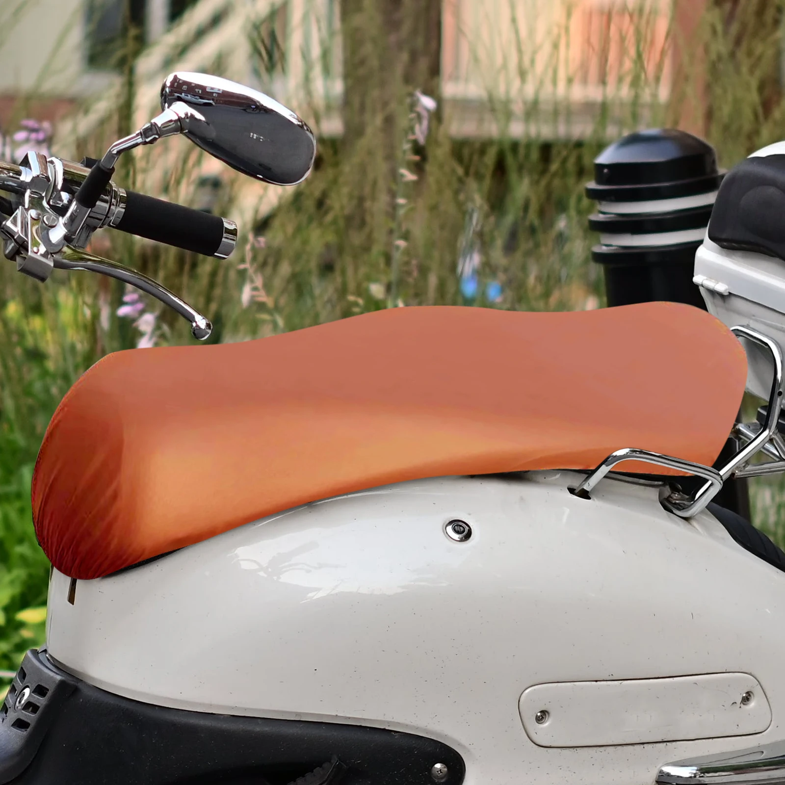 

Waterproof Motorcycle Seat Cover Breathable Scooter Cushion Brown Sunproof Dustproof Electric Bike Pad Universal