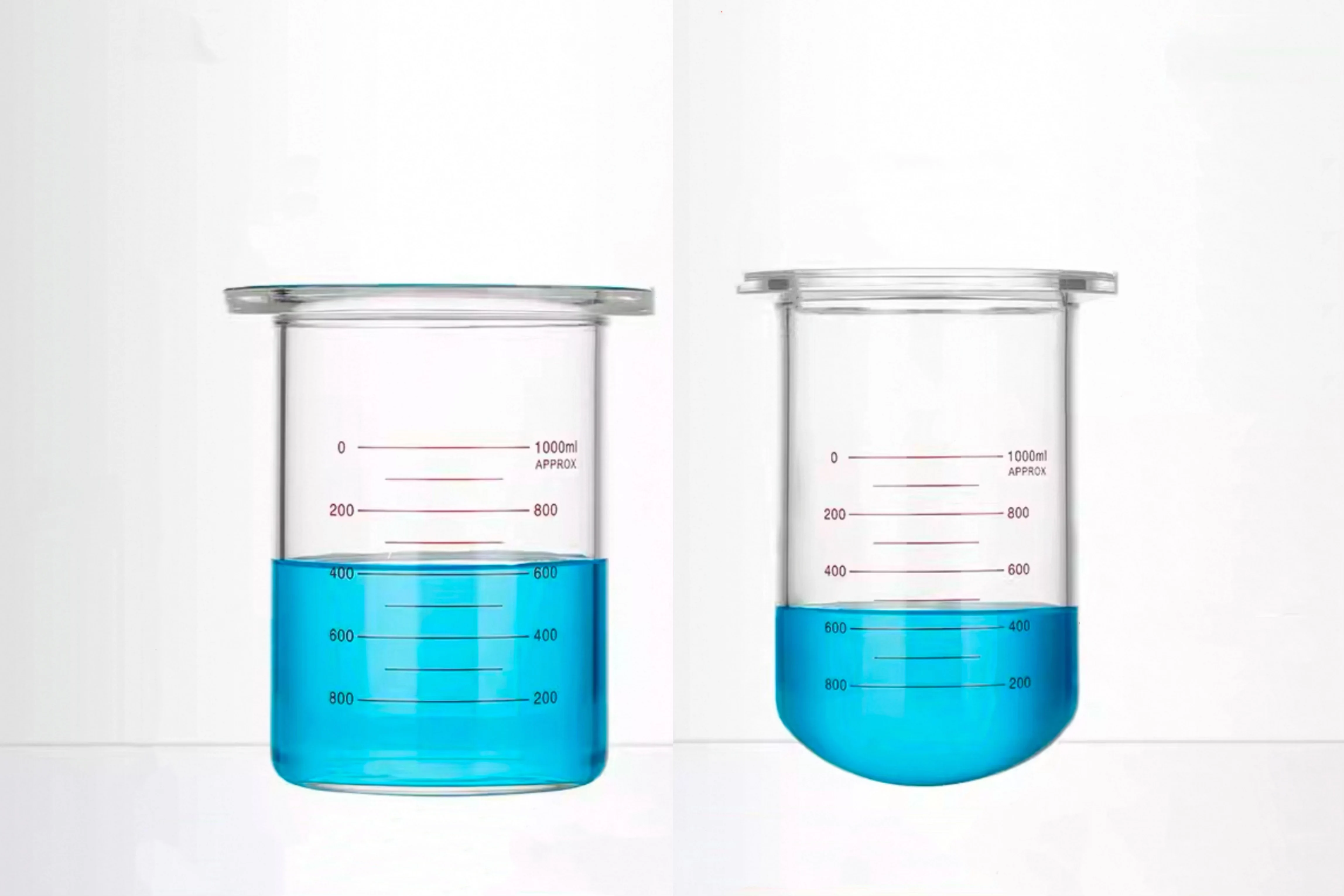 

1000mL Flat/Round Bottom Glass Open Reactor Flask, Single-layer Glass Reactor With Flat Bottom And Round Bottom,With scale-Pomex