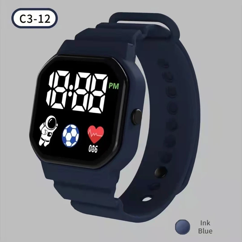 LED Watch Kids Unisex LED Wrist Watch Students Electronic Watch for Boys Girls