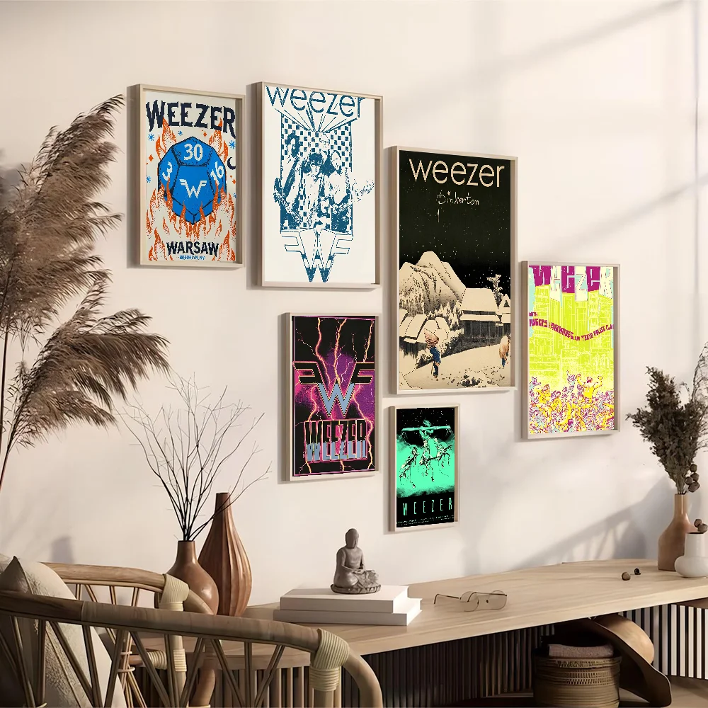 Weezer Rock Band Vintage Posters Sticky Vintage Room Home Bar Cafe Decor Kawaii Room Decor