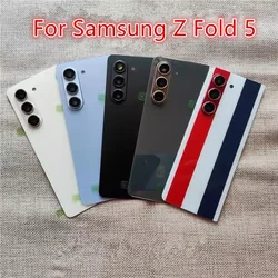 Fold5 Housing For Samsung Galaxy Z Fold 5 F946 Glass Battery Back Cover Repair Replace Door Phone Rear Case + Camera Lens