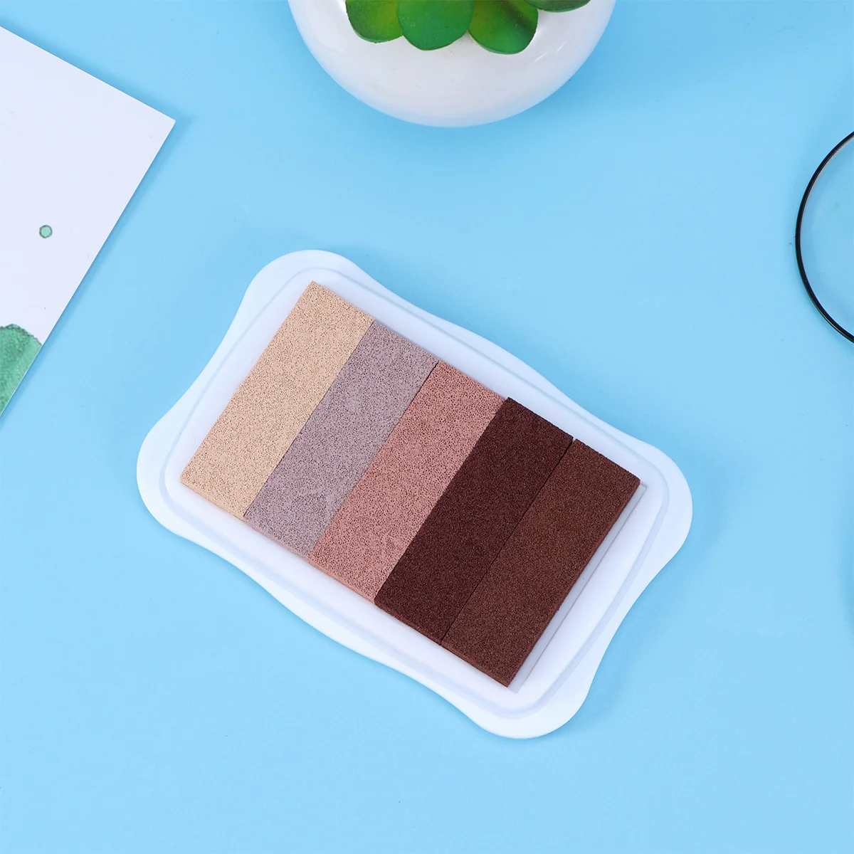 5 ألوان متدرجة مختمة للفنون والحرف اليدوية أداة ختم قابلة لإعادة الاستخدام هدية مثالية للعب خيال الأطفال باللون البني #4