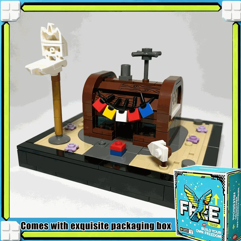 321PCS Undersea Fast Food Hut Micro Scene MOC Building Blocks Model Custom Puzzle DIY Creative Display Decor Toy BirthdayGift