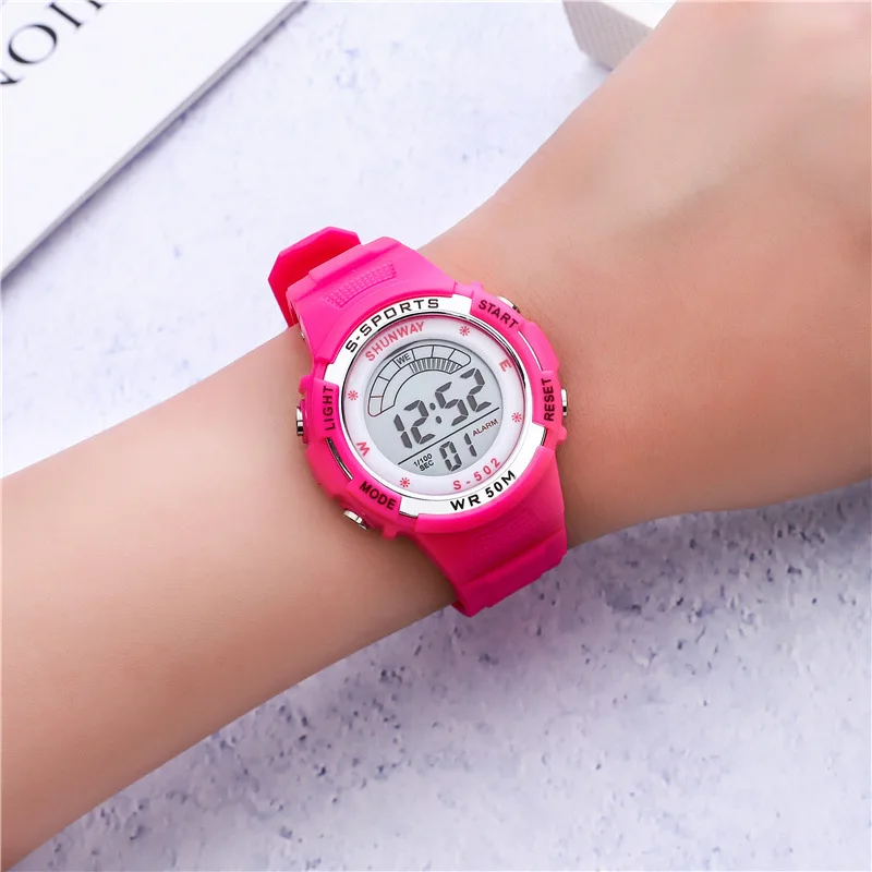 

Student Electronic Watch Night Light Waterproof TPU Strap Multi functional Fashion Sports and Leisure Children's Watches