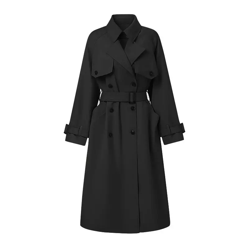 Trench-coat femme à section longue, veste printemps automne style coréen, manteau tempérament élégant, nouveau, 2024