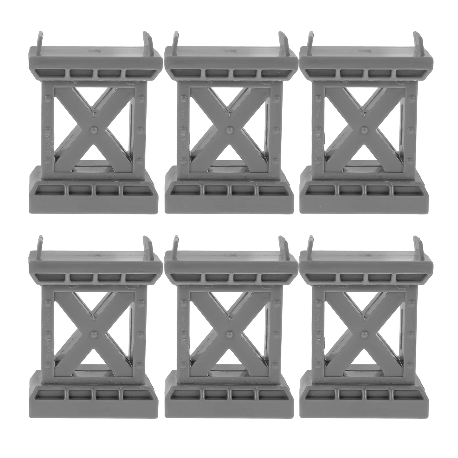 6 Pcs Train Pier Bridge Support Wood Child Toy Wooden Track Supports Risers Accessories