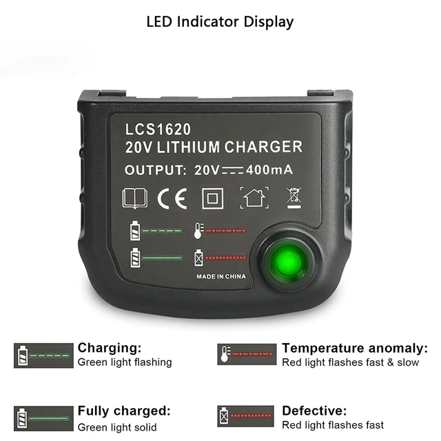 Lcs1620 20v Lithium Battery Charger Compatible For Black Decker Lbxr20 Lbx20 Lb20 Lbxr20 ope Lbx 4020 Lb2x4020 Chargers AliExpress