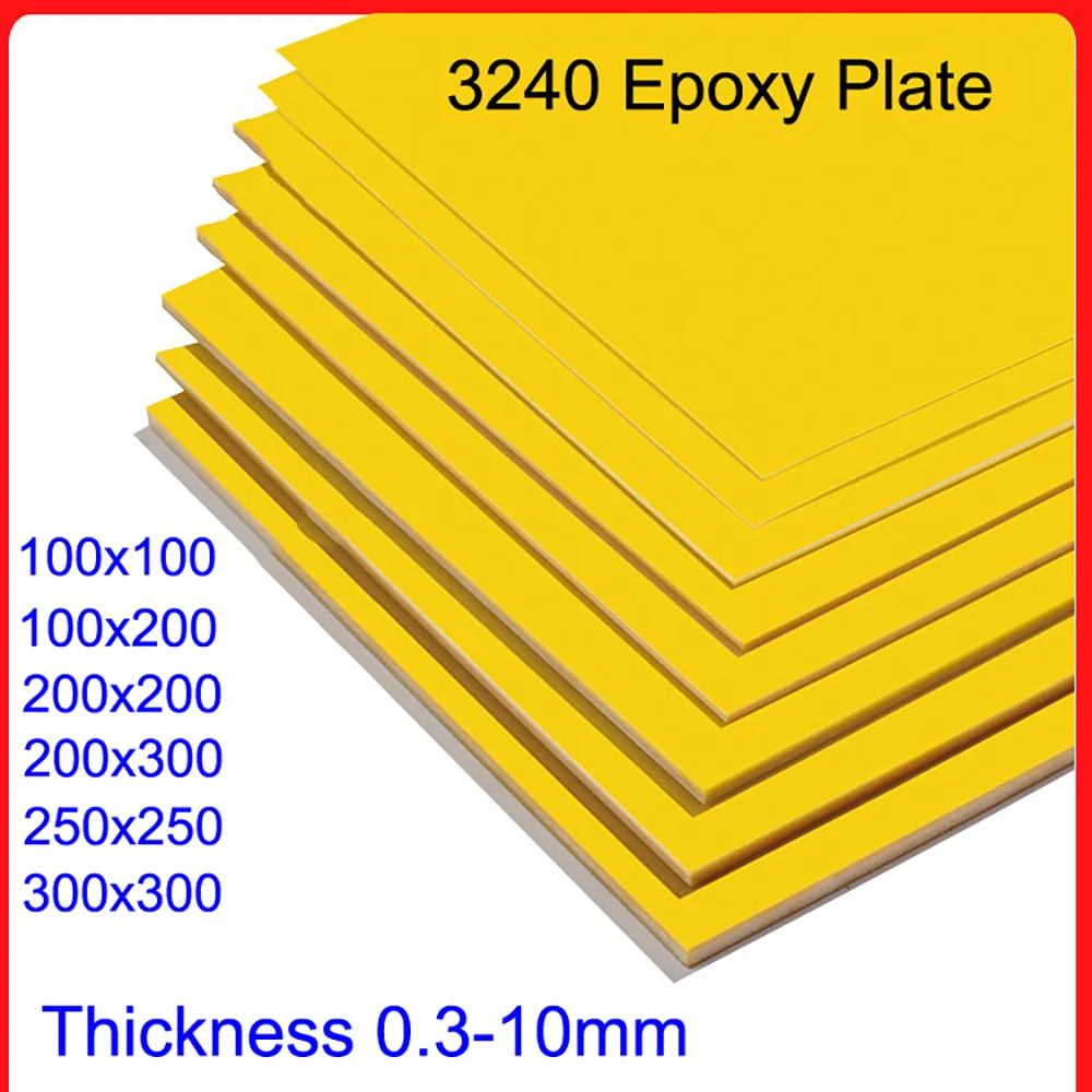 Insulation Fiberglass Board 3240 Epoxy Plate High Temperature Resistant 0.3-10mm Thickness Protection Sheet Battery Pack DIY Use