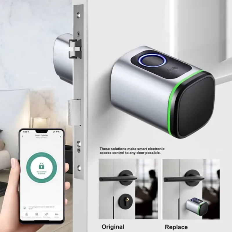 Tuya TTlock App Smart Fingerprint RFID Cylinder Lock with keys