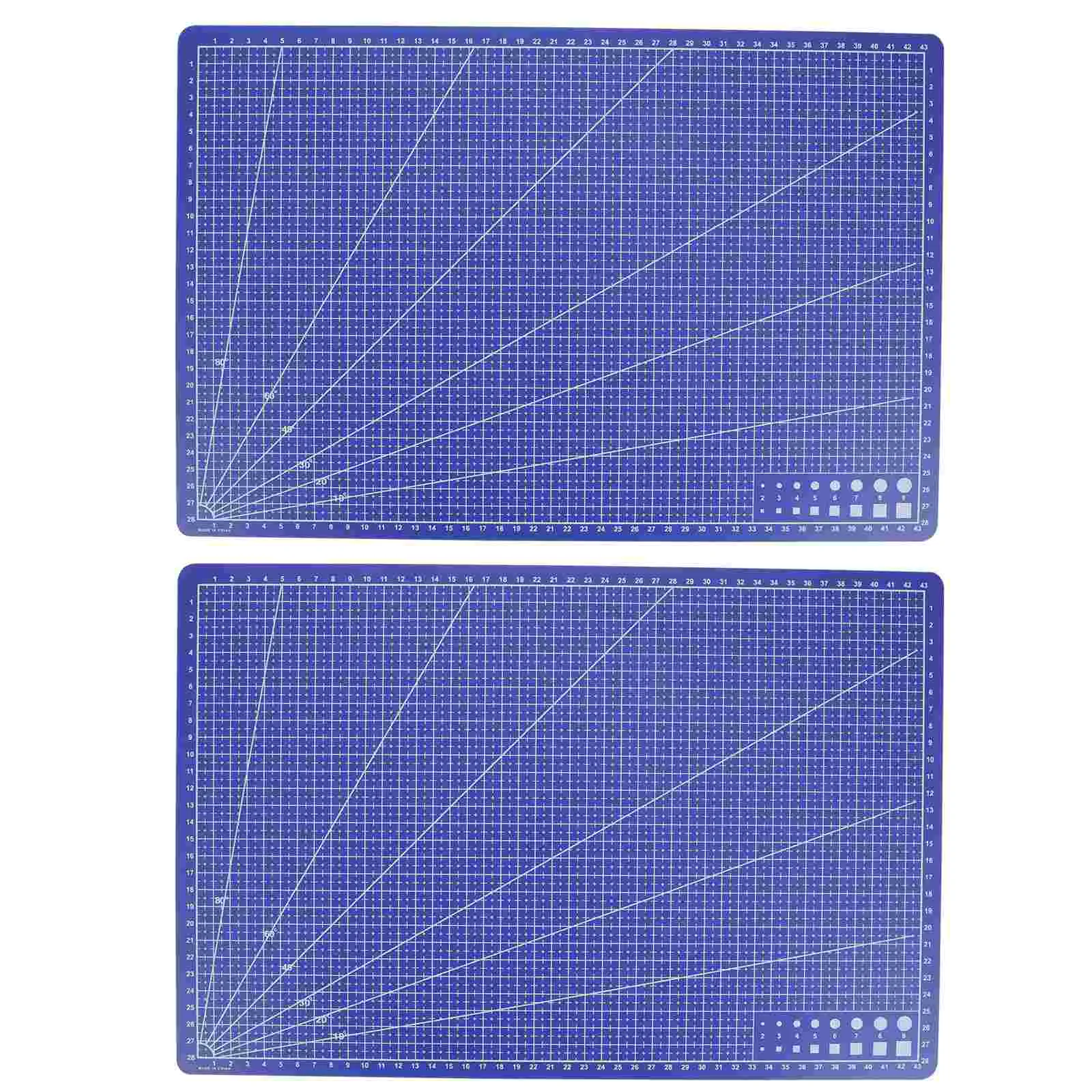 

2 Pcs Cutting Mat Backing Craft Pad Single Side Self Healing Sewing Machine Board Blue