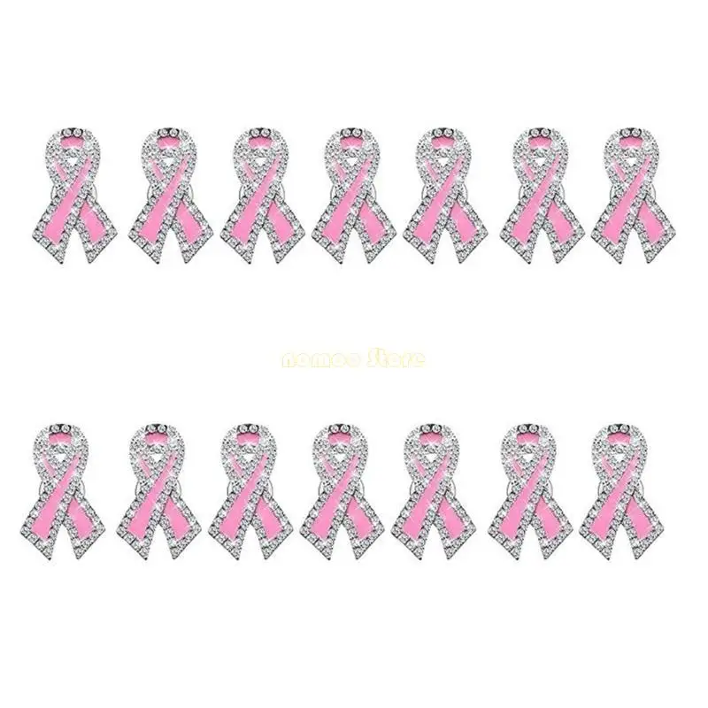 

31BF Pink Ribbon Lapel Pin Breast Cancers Awareness Brooch Hope Ribbon Breastpin Gift