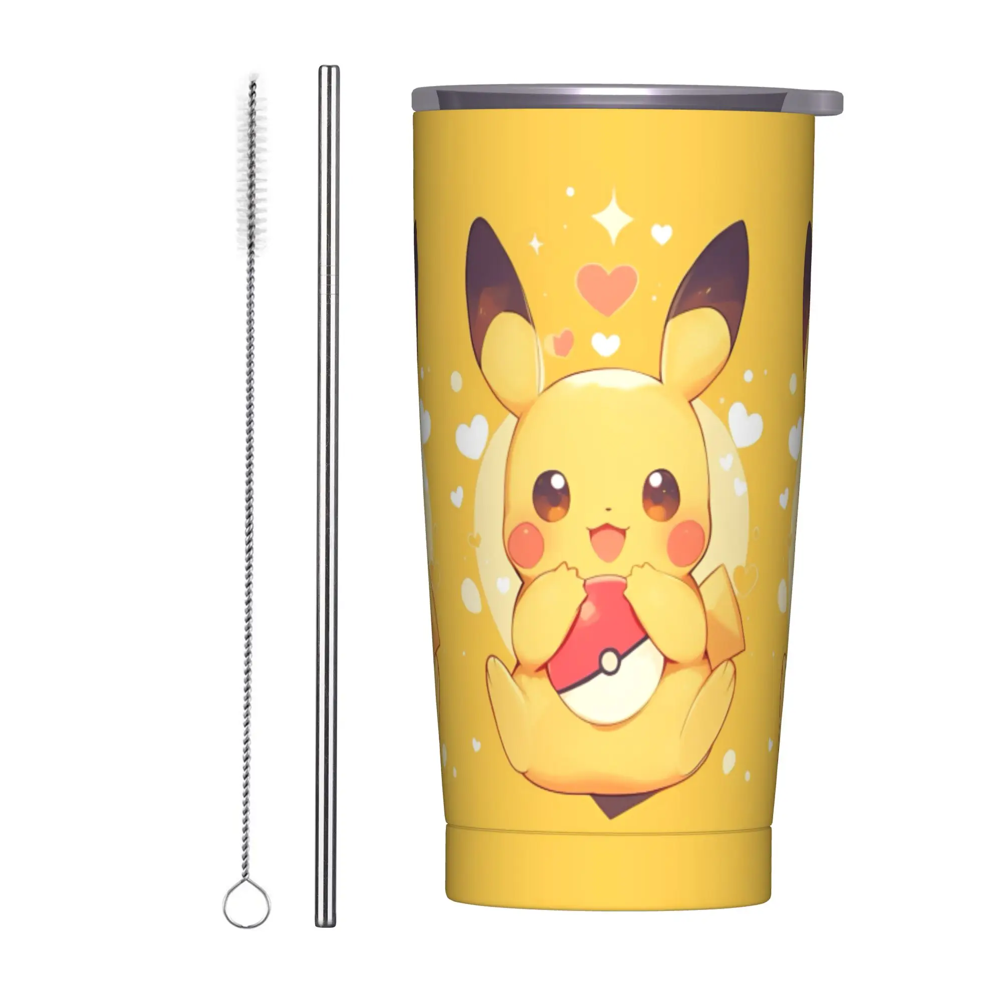 

Покемон Пикачу из нержавеющей стали, дорожные кружки, чашка, большая емкость, термокружка, изолированная бутылка для горячих напитков, чая с молоком и водой