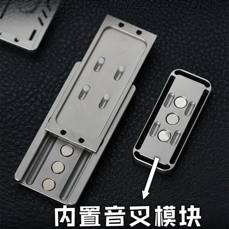 EDC Titanium Alloy Stainless Steel  Push Slider Mechanical Intensive EDC Decompression Toys