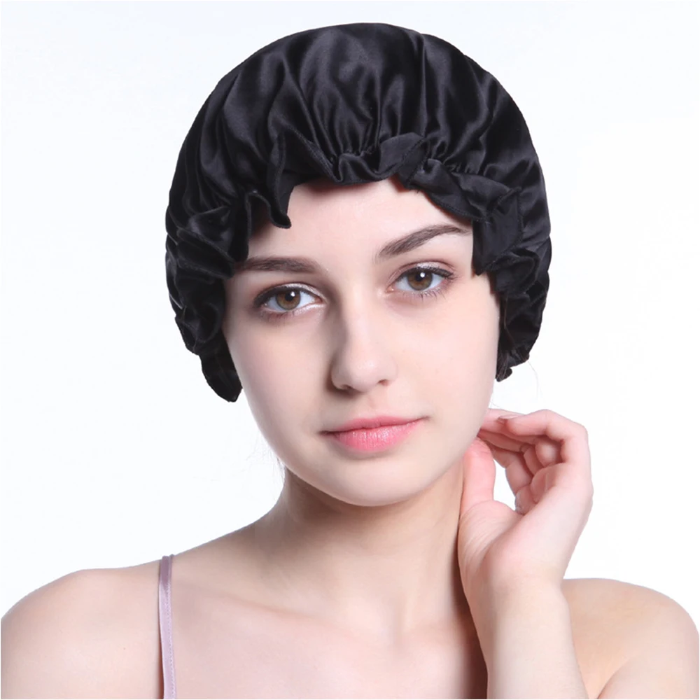 100% Mulberry Silk Sleeping Hat for Hair.Women's Silk Nightcap Spring, Summer, Autumn, Winter Home Long Hair Headband Cover