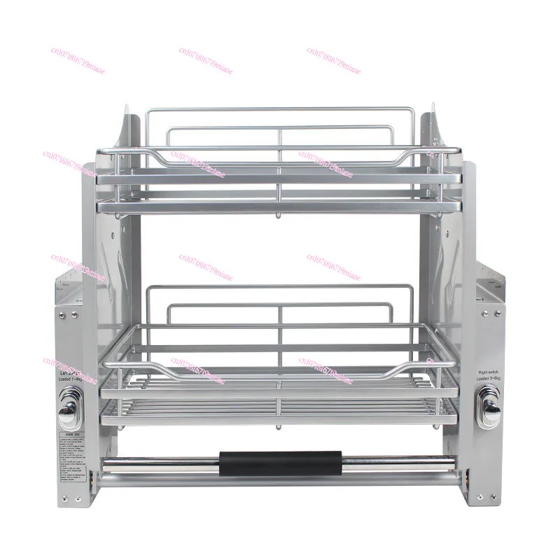 Cabinet hanging cabinet lifting basket, drop-down kitchen storage rack, cabinet pulling basket damping buffer lift