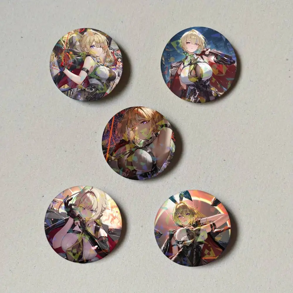 Zenless Zone Zero Evelyn Chevalier Round Laser Badge Brooch Clothes Backpack Accessories Lapel Decoration Gift