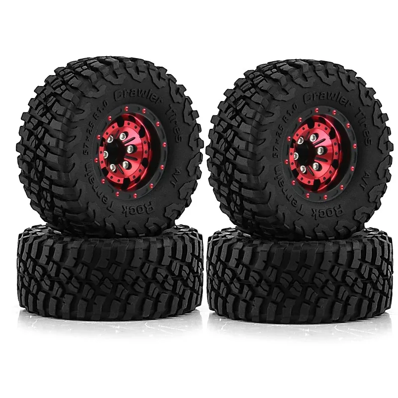 

HUIYANRC 60*20mm 1.0" Beadlock CNC Wheel Rims Mud Tires for 1/24 RC Crawler Car Axial SCX24 FCX24 Enduro24 Upgrade (W1049-T2430)