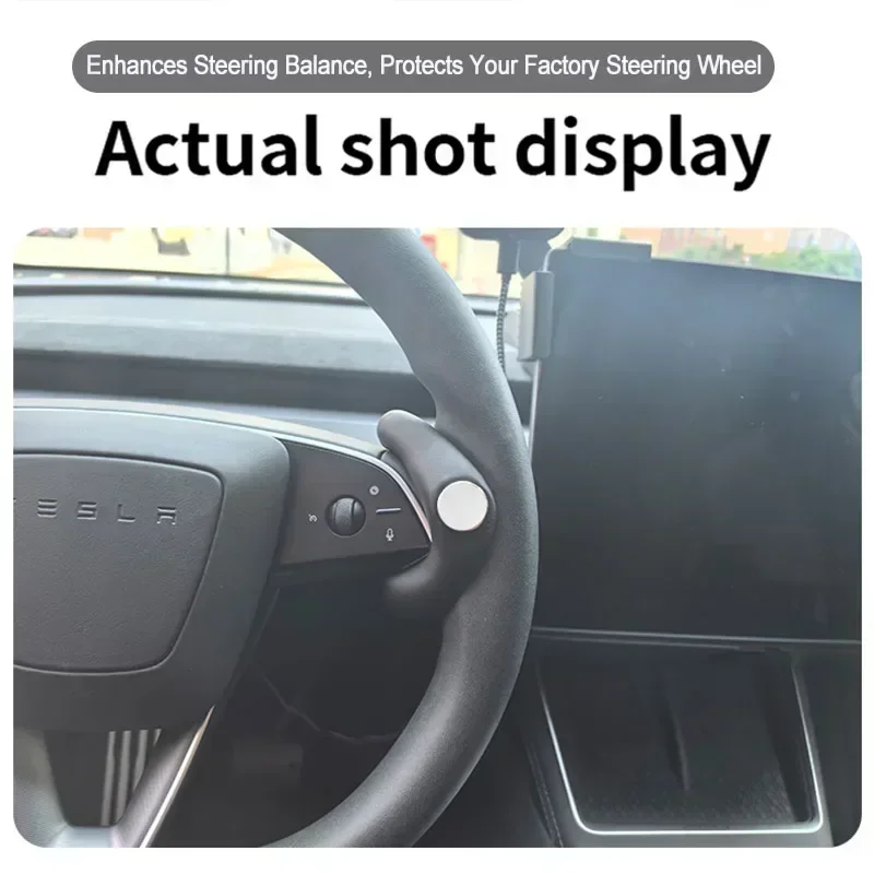 Steering Wheel Power Booster Spinner Knob Safety Car Auto Accessories For Tesla New Model Y Juniper Model 3 Highland 2025 2026 - view 5