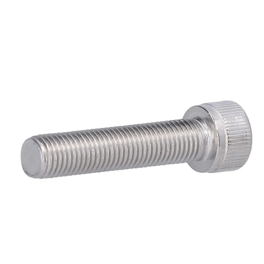 4PCS Hardware Stainless Steel Hex Bolt Fine Pitch 1.25mm Bright Finish Cap Screw Machine Fastener For DIY Jobs