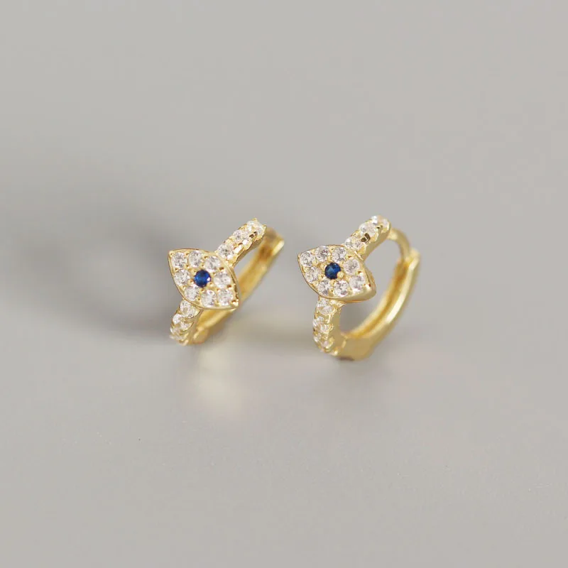 European and American Cold Wind Devil's Eye Ear Buckle Fashion Diamond Set Personalized Light Luxury Design Earrings view 5