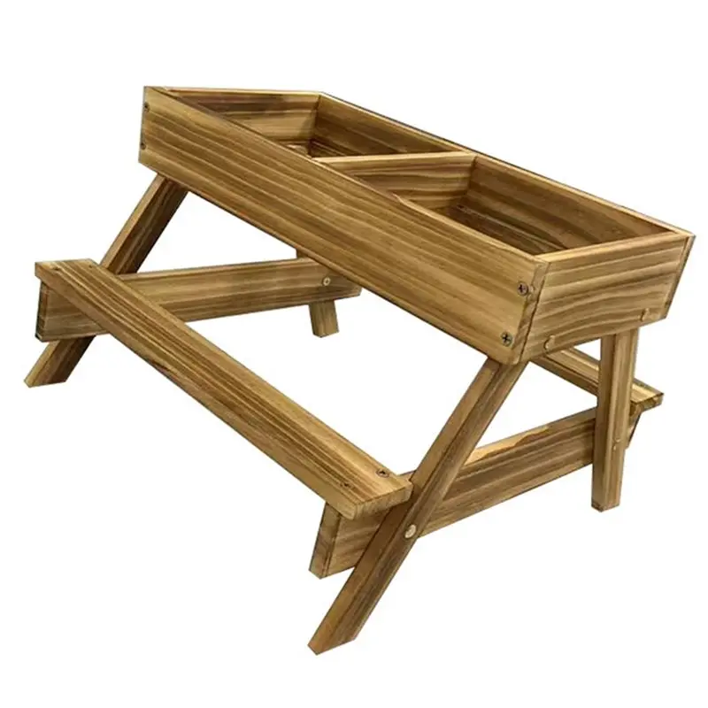 

BHTS-Chicken Table No Waste, Chicken Picnic Feeder Handmade Carbonized Wooden, Large DIY Feeder Kit