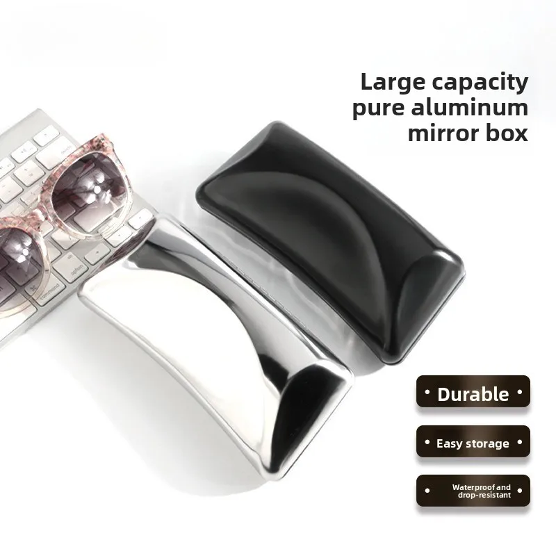 Bright Stainless Steel Pressure-resistant Large-capacity Sunglasses Case
