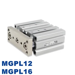 MGPL MGPL12 MGPL16 New Original Stroke 10-150mm Ball Bushing Compact Guide Cylinder Thin Three Axis Rod Air Pneumatic