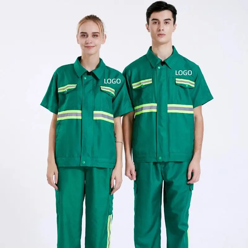 summer-reflective-landscape-greening-environmental-sanitation-clothing-collar-set-short-sleeve-workwear-anti-static-work-clothes
