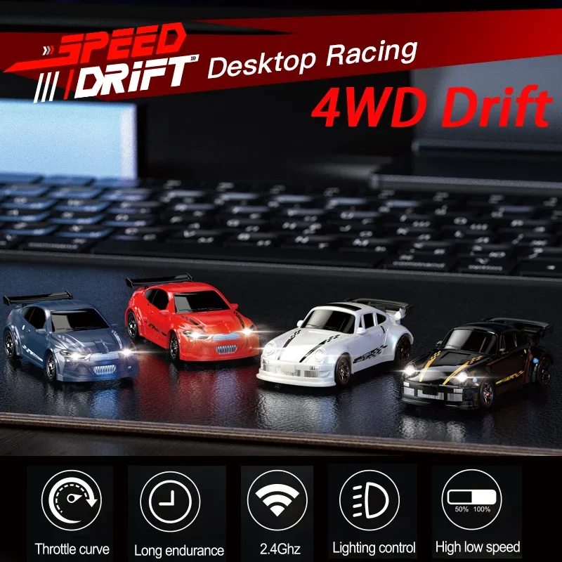New Kf20 1/64 Rc Drift Car Four-Wheel Remote Control Car Racing Car Full Proportions Desktop Competition Toys Boys Perfect Gifts