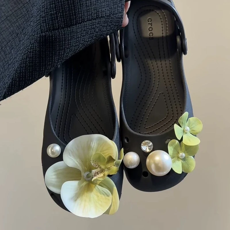 Ballettschuhe, Schuh-Charms-Set, Damen-Charms-Pack, modische, niedliche Blumen-Schuhdekorationen, DIY-Perlen-Diamant-Schuhaccessoires, 1 Set – Detail 7