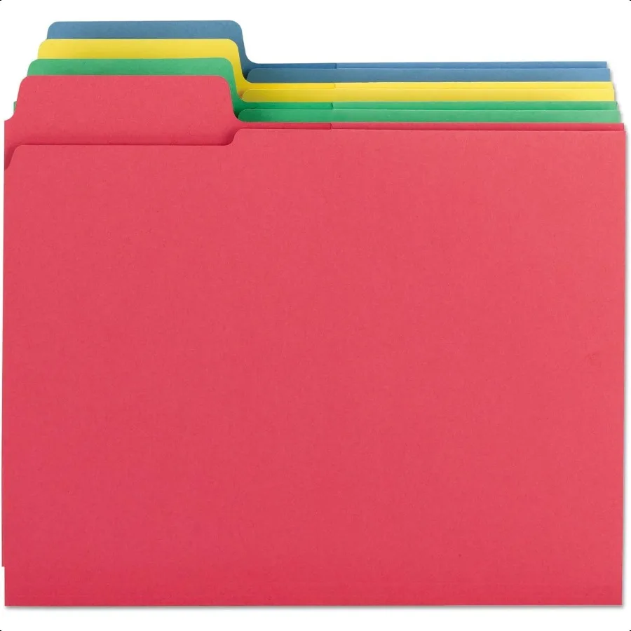 

3in1 erTab Section Folder 1 3Cut Oversized Tab Letter Size Assorted Colors 12 per Pack 11905 Pack of 1