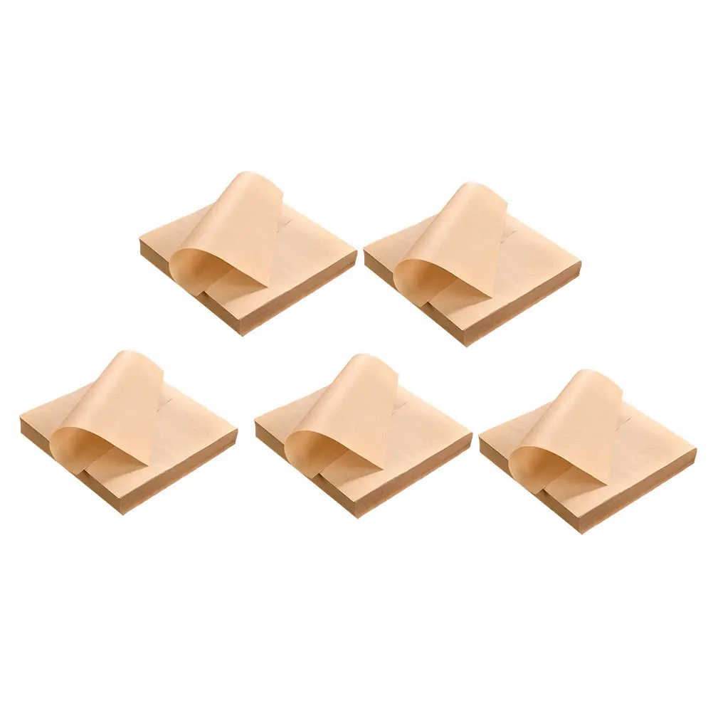 

500 Sheets 20x20CM Oil Absorbing Paper Brown Safe Healthy Kitchen Snack Mat Baking Greaseproof Liner Party Supplies