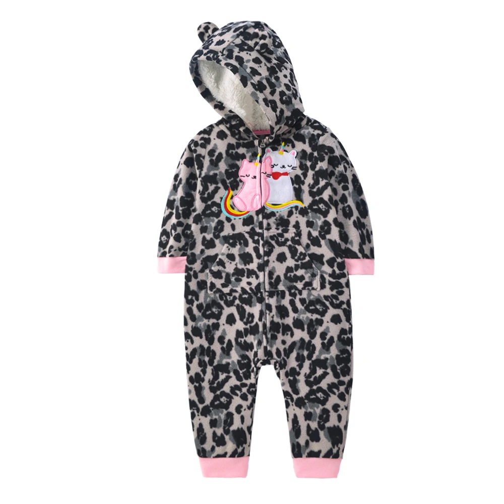 Baby Frühling Herbst Jungen Mädchen Strampler Warme Kleidung Reißverschluss Fleece Einteiler mit Kapuze Tier-Jumpsuit Säuglingskleidung 9-24 Monate – Detail 7