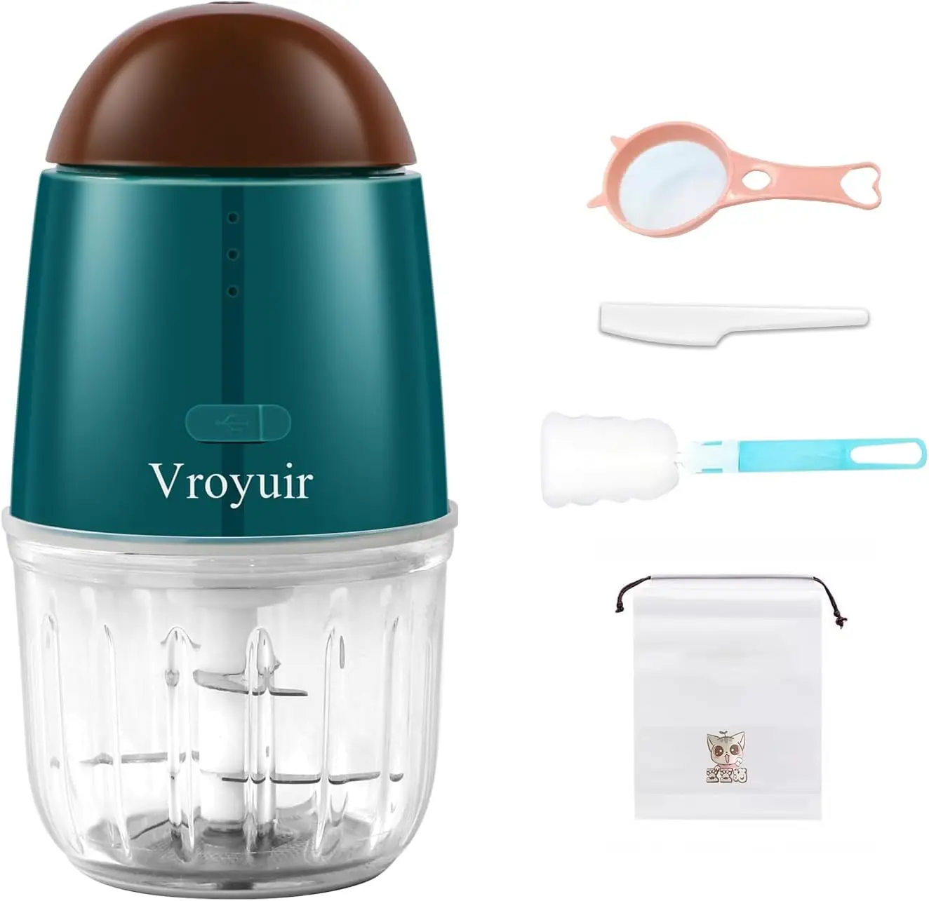 

Mini Food Processor, 200W Blender with 6 Blades, 1.3 Cup Glass Container – Portable Chopper for Fruit, Vegetables, Meat – Dishwa