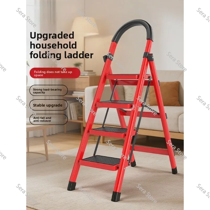 Ladder, serrated folding ladder, 3456 steps, thickened carbon steel engineering ladder