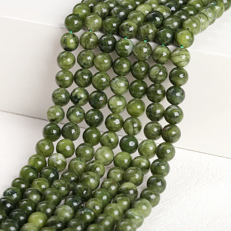 Natural Stone Jasper 1 Strand 4/6/8/10mm Southern Jade Round Loose Spacer Beads for Jewelry Making DIY Necklace Hand Accessories