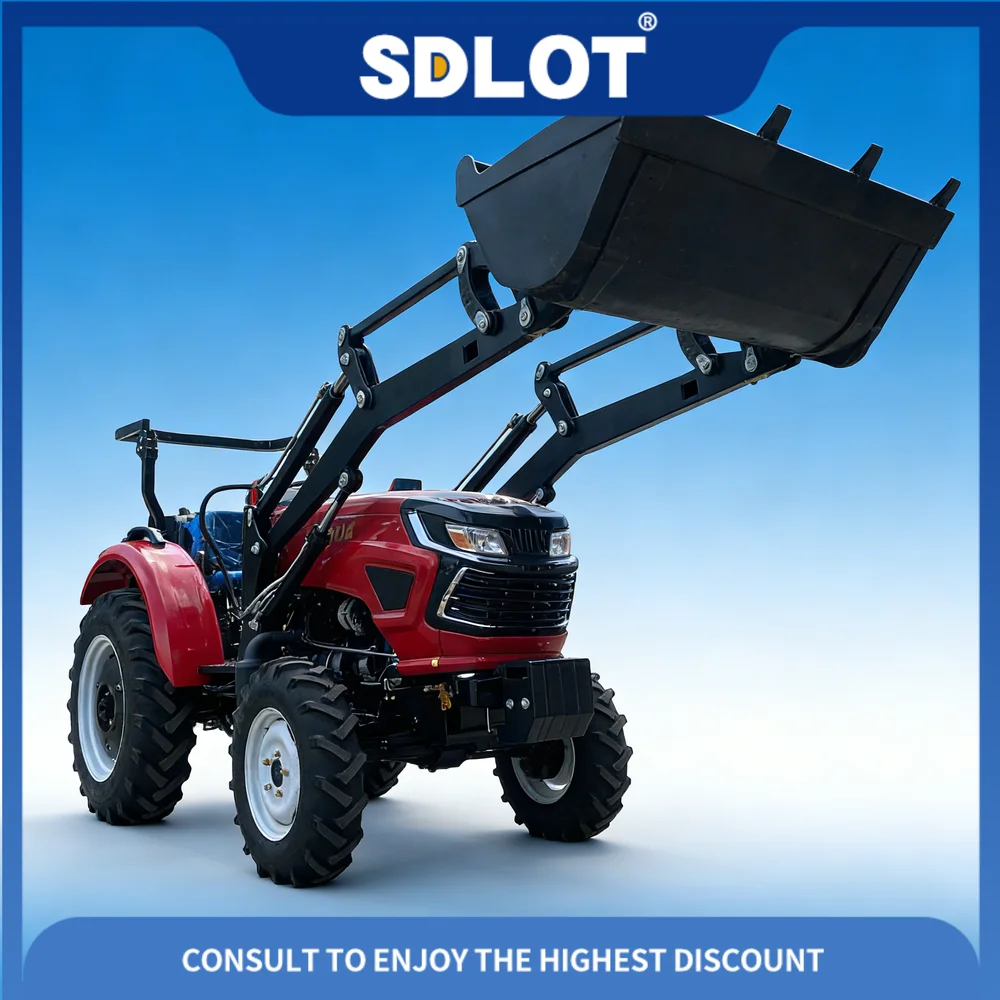 Customized 50HP Diesel Tractor 4WD with Front Loader Bucket Euro 5 EPA CE Agricultural Farm Equipment