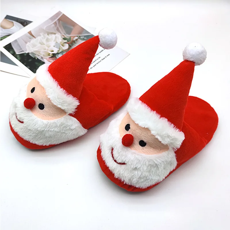 

Cartoon Floor Cotton Slippers Red Warm Non Slip Cotton Shoes Anime Cute Christmas Elderly All Inclusive Slippers Girls Gift Toys
