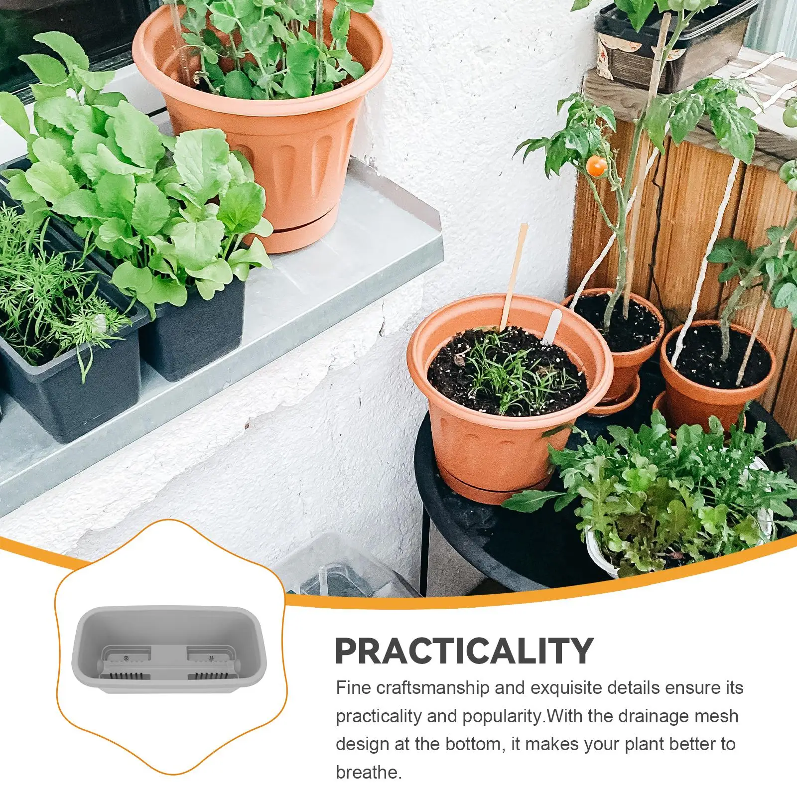 Long Rectangular Flower Pot Large Square Garden Box Plastic Plantting Pots Vegetable Growing Balcony Succulents Home Decor