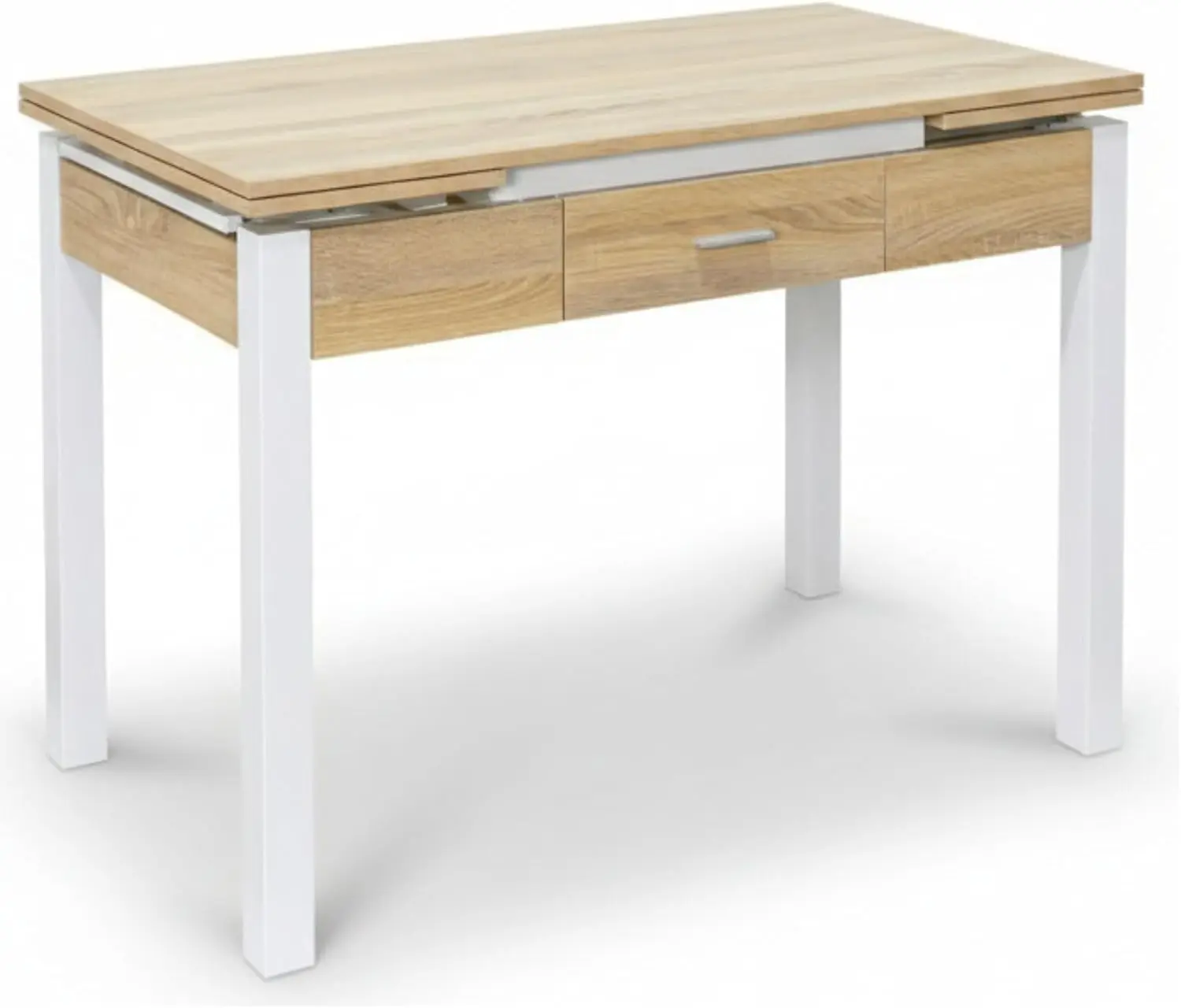 Mesa de Cocina Extensible - Medidas 100/150X60x75 cm. Mesa de Cocina con Cajón - Disponible en Color Blanco y Roble. (Madera)