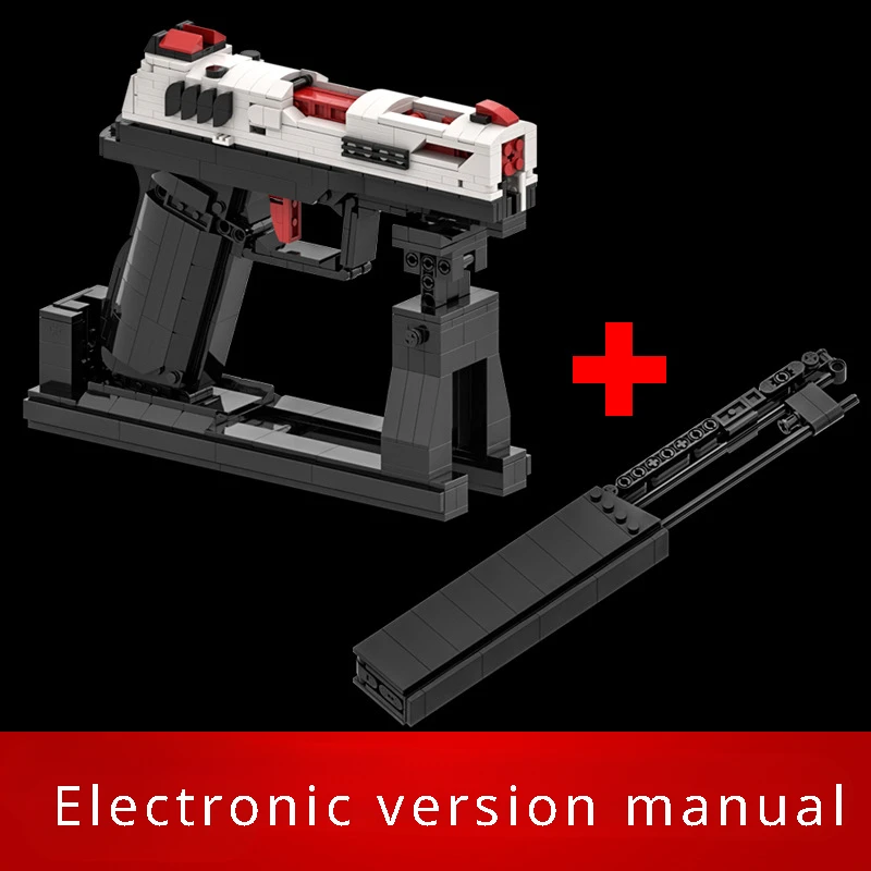 Moc Bouwsteen Pistool P20 Speelgoedscheertafel Splitsing Bakstenen Jongens Volwassen Editie Geavanceerde Zwarte Technologie Puzzel Hobbyspeelgoed