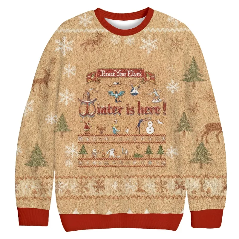 

Men's Funny Christmas Printing Ugly Sweatshirt Autumn Dropped Shoulder Long Sleeve Colorblock Harajuku Vintage 2026 Pullovers