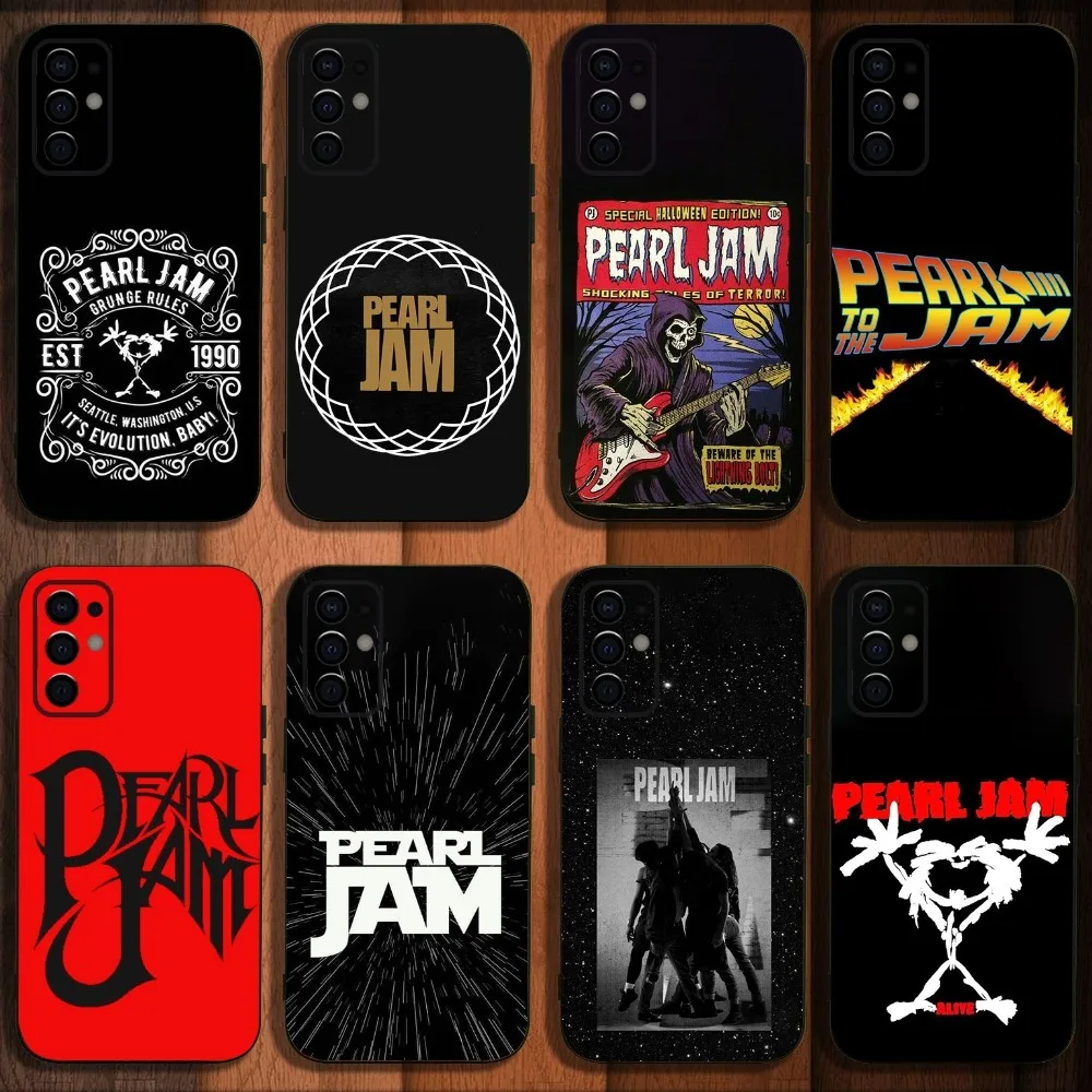 

P-Pearl Jam R-Rock Band Phone Case For Samsung S24,S21,S22,S23,S30,Ultra,S20,Plus,Fe,Lite,Note,10,9,5G Black Soft Cover