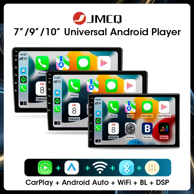 

JMCQ Android 12 Car Radio Autoradio 128G 2 Din 7"/9"/10" Universal WIFI GPS Car Audio Multimedia Player For Nissan Toyota Kia