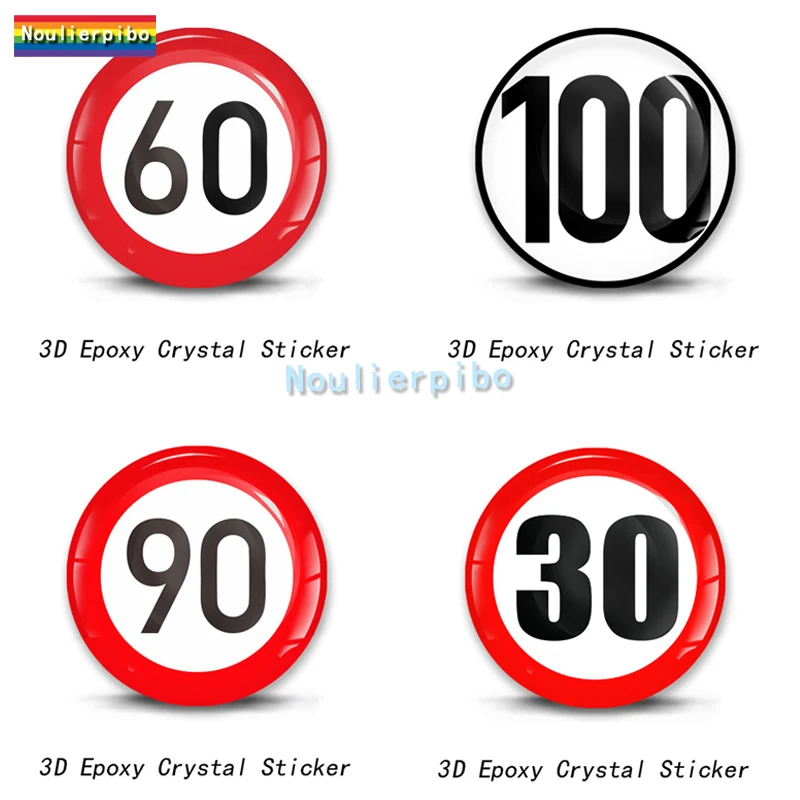 3D Stereo Exquisite Epoxy Dome Car Sticker Speed Limit 20km Digital 100 PVC Car Motorcycle Helmet Mobile Phone Vinyl Decal