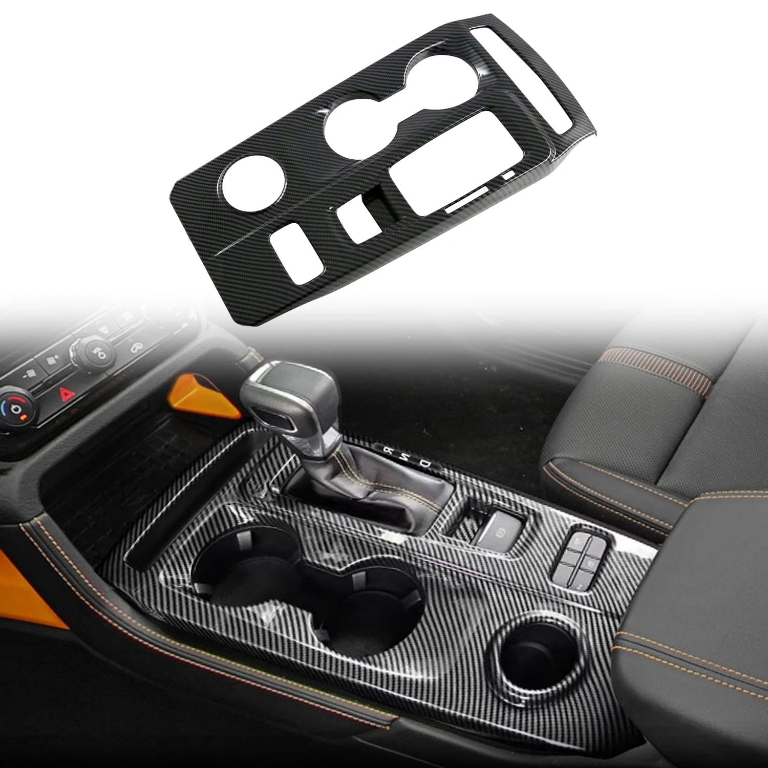 For Ford Ranger Wildtrack/XLT 2023 2024 ABS Automatic Gear Shift Panel Trim Carbon Fiber Grain Car Accessories