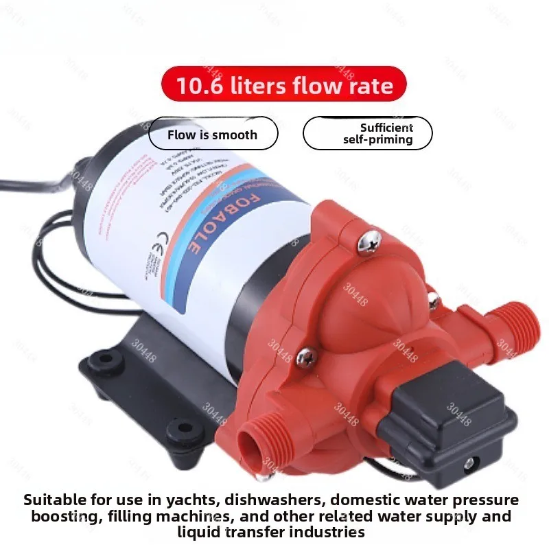 115V/230V High-Pressure Self-Priming Diaphragm Pump for RV and Yacht Water Supply Booster, 10.6L Flow