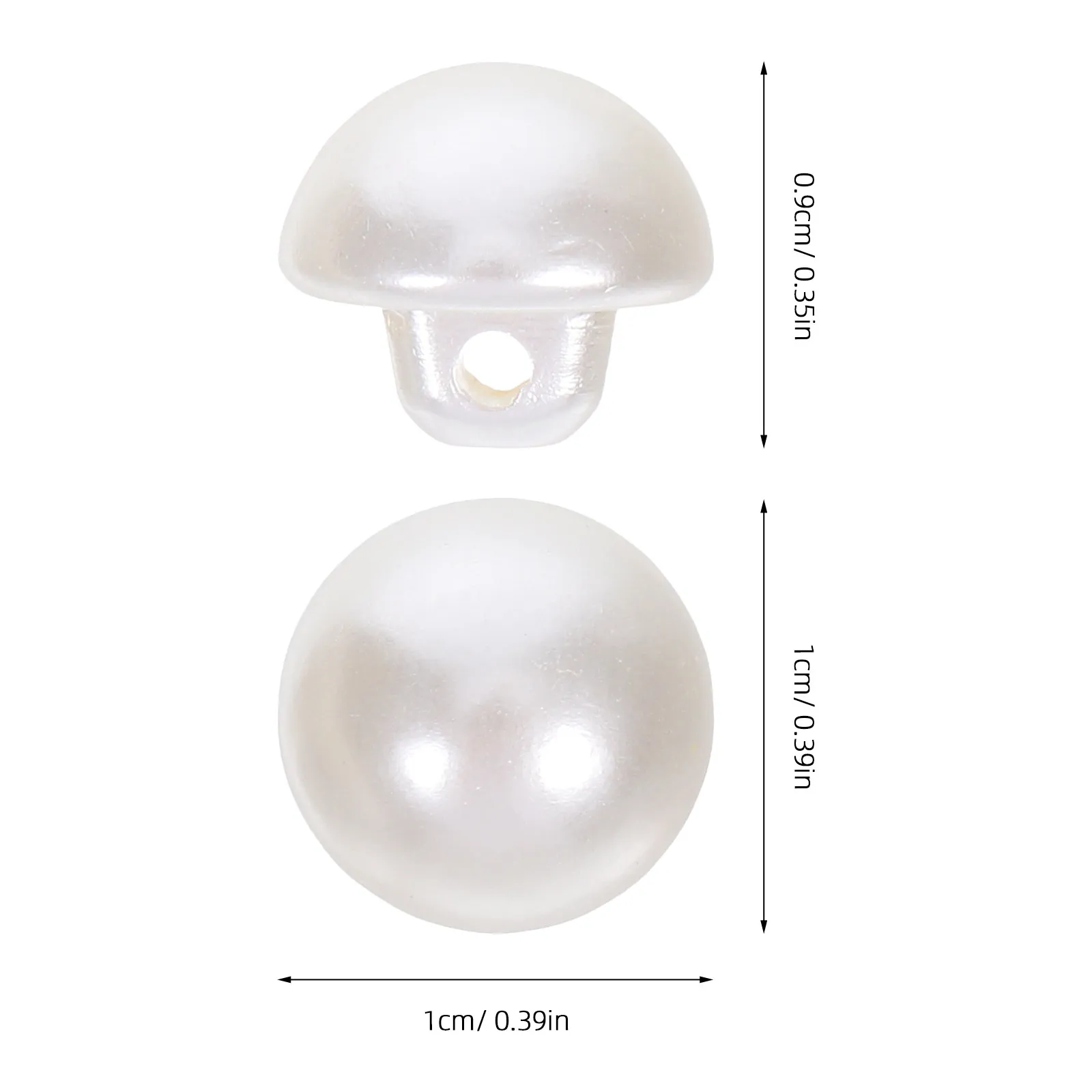 50Pcs Decorative Pearl Buttons Mushroom Dome Sew-on Craft Buttons for Sweater Shirt Blouse Chiffon Dress Jacket Cardigan